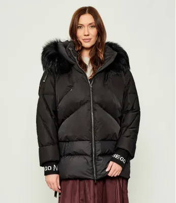 Down jacket Diego M | Black Oversize fit with addition of wool B516 0TM