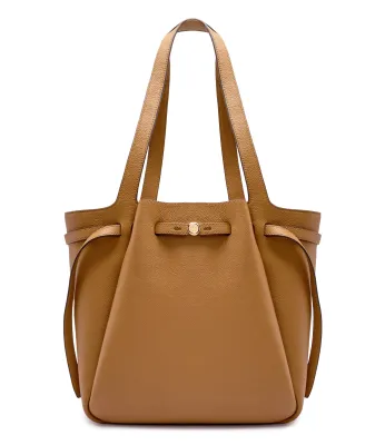 Skórzana shopperka Romy Large TORY BURCH | Beżowy 163388