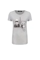 T-shirt Karl & Choupette in Paris Karl Lagerfeld szary