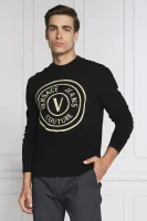 бавовняний светр | slim fit Versace Jeans Couture чорний