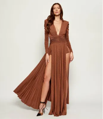 Sukienka Elisabetta Franchi | Brązowy ABR4057E2