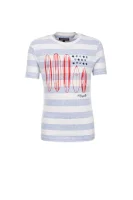 T-shirt Printed Stripe Tommy Hilfiger biały
