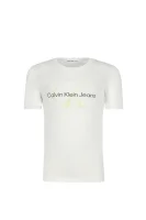 T-shirt MONOGRAM PRINT LOGO | Regular Fit CALVIN KLEIN JEANS biały