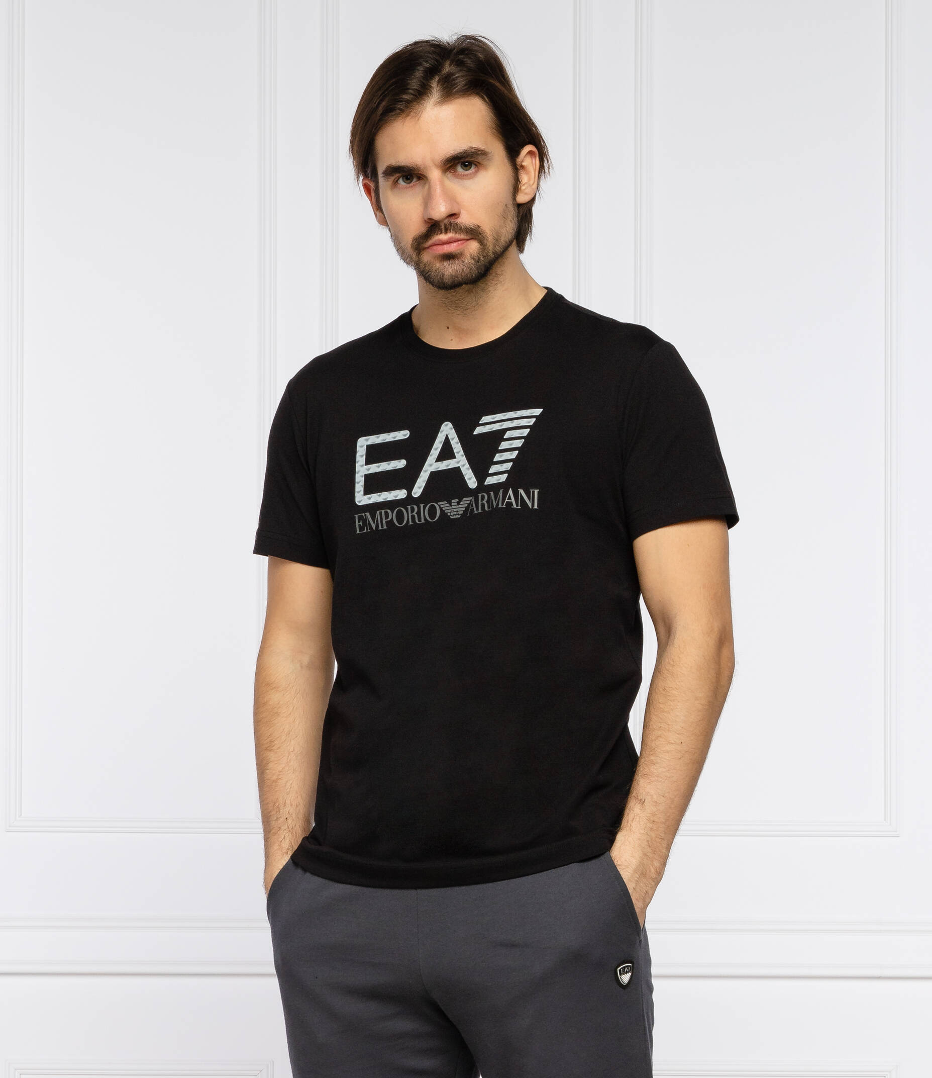 T-shirt | Regular Fit EA7 | Black | Gomez.pl/en