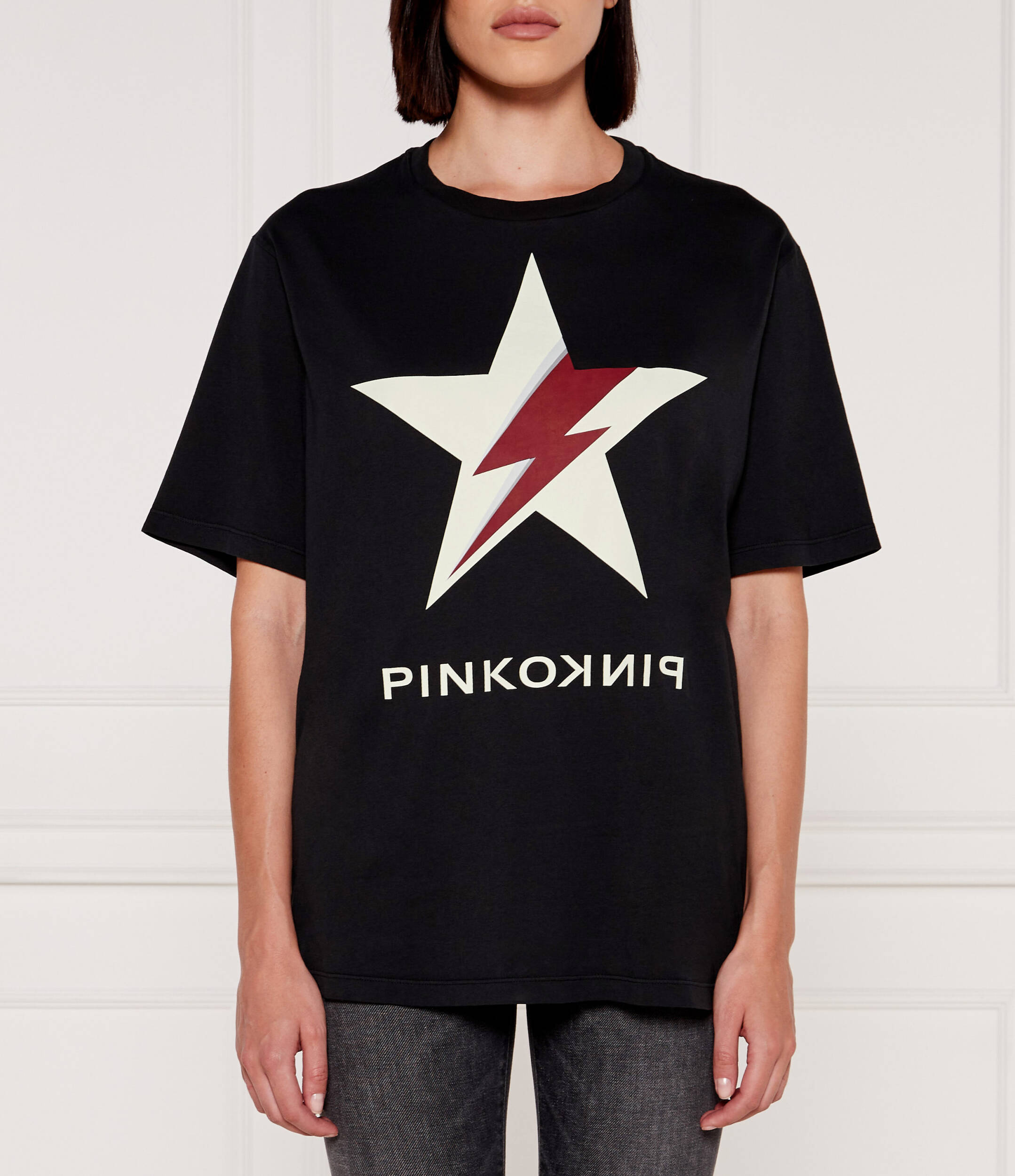 Tシャツ・カットソー PINKO Women Tops 104604A2F8Z99 Black PINKO Garage oversized maxi T-shirt PINKO → Shop Online