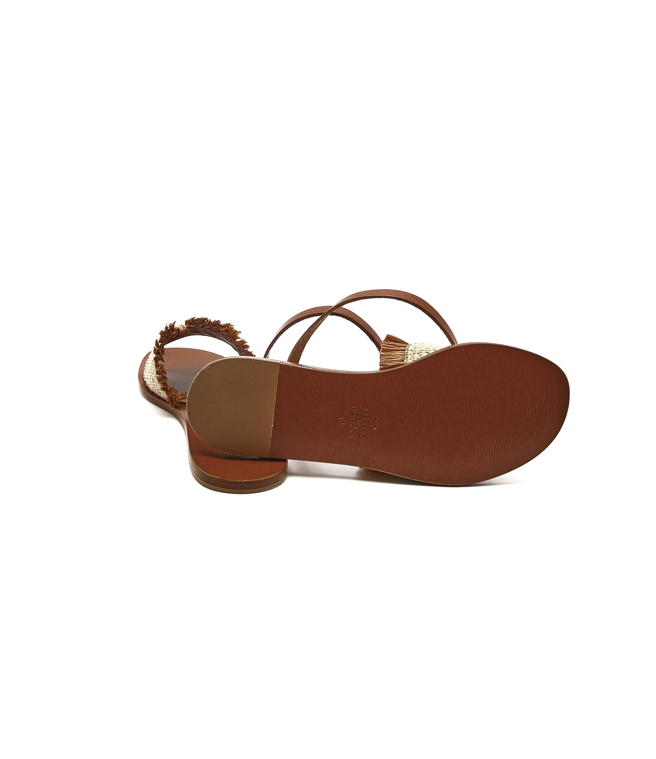 Leather sandals ACACIA Weekend MaxMara | Brown | Gomez.pl/en
