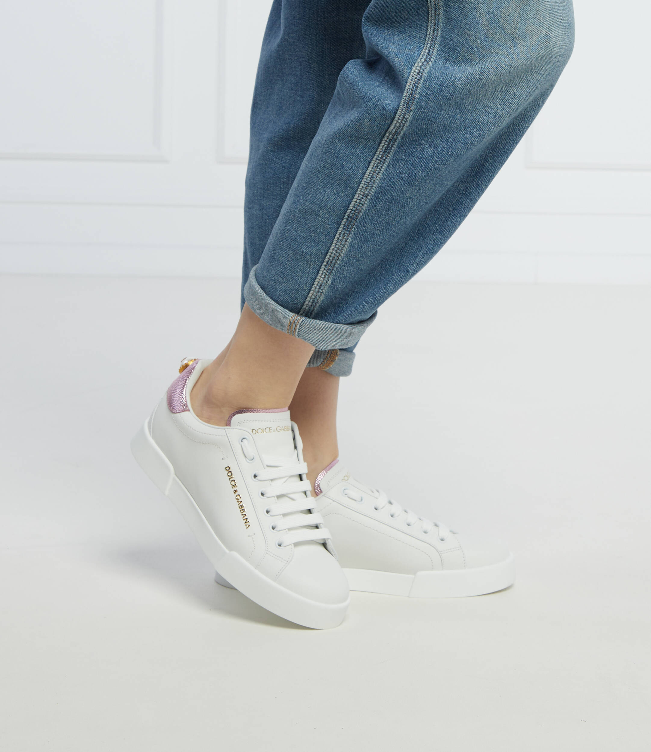 スニーカー DOLCE  GABBANA Women Sneakers CK1602 AN298 8B996 White Leather sneakers Dolce & Gabbana | color White | Gomez.pl/en
