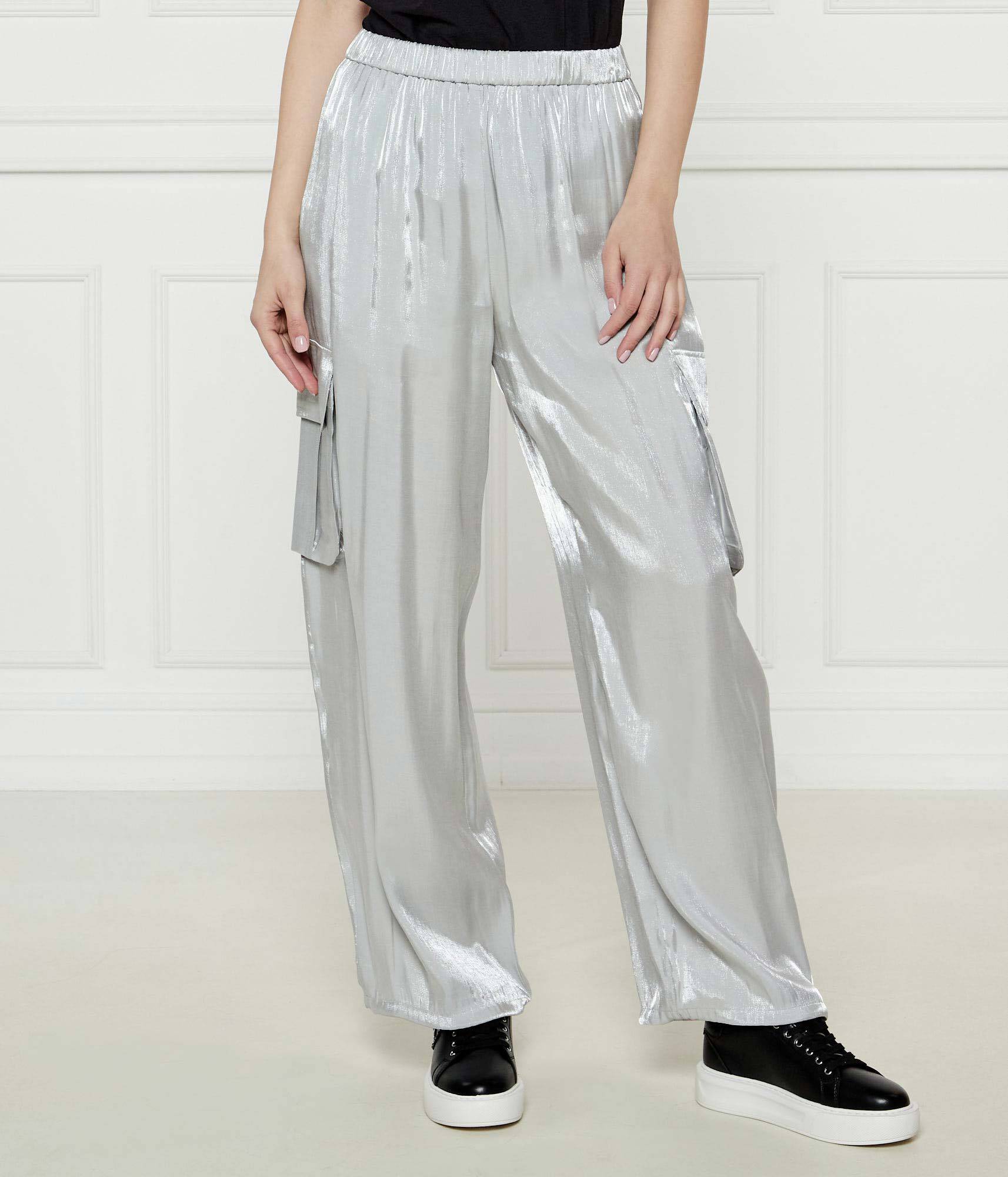 パンツ ARMANI EXCHANGE Woman Pants Silver XW000139AF10839 M8047 Satin cargo pants Armani Exchange | Loose fit | color Silver