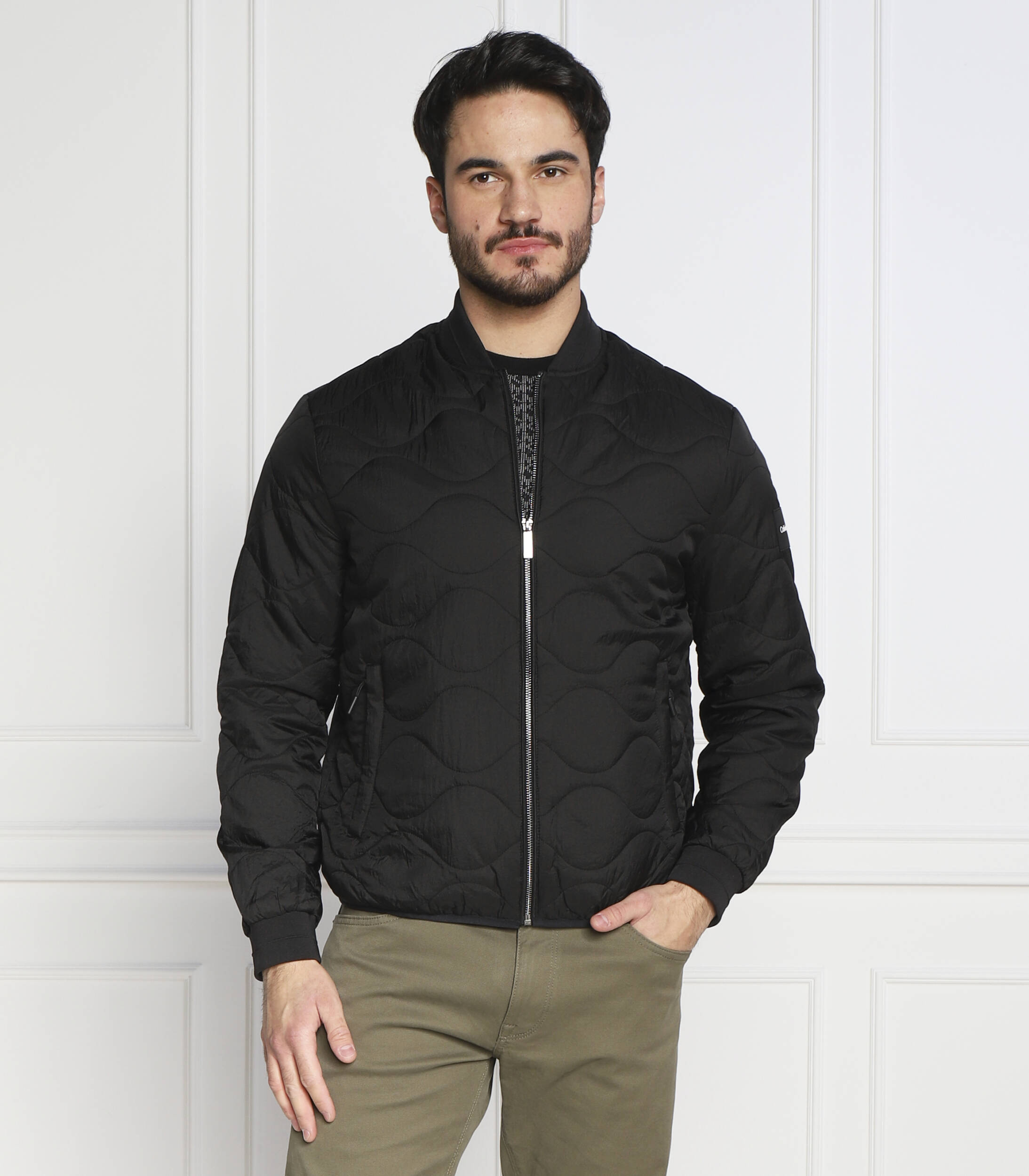 Bomber jacket | Regular Fit Calvin Klein | Black | Gomez.pl/en