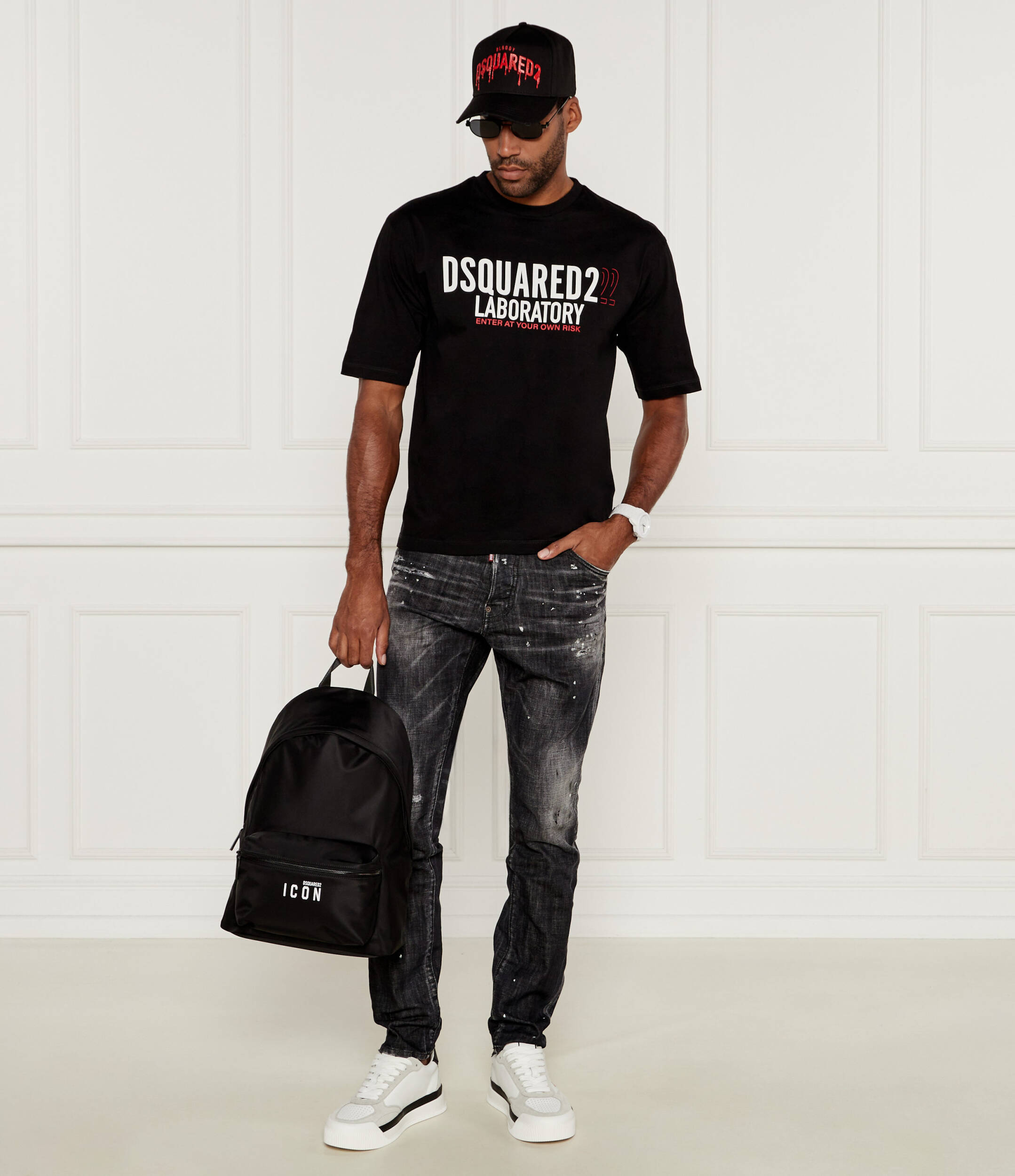 新品】DSQUARED2 ディースクエアード ロゴ ブラック トレーナー