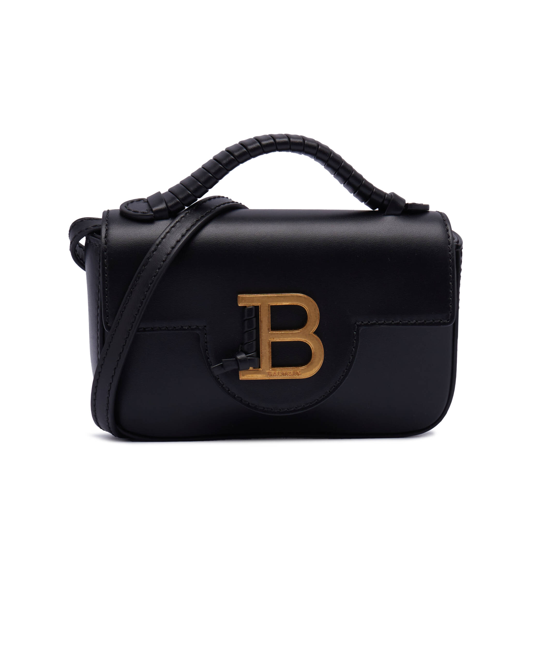 Leather shoulder bag B-BUZZ MINI Balmain | color Black