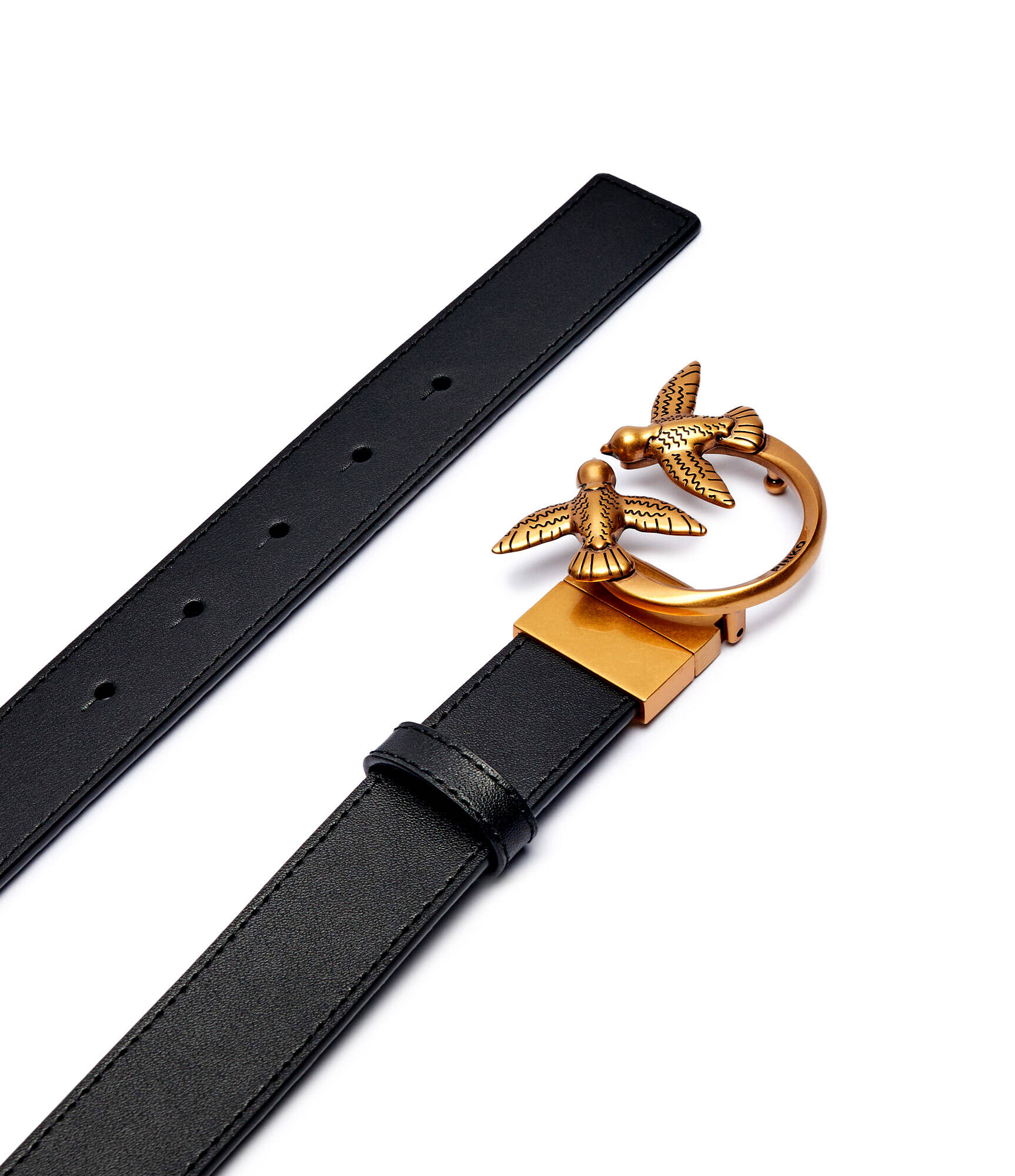 Double-sided leather belt LOVE BERRY Pinko | color Black