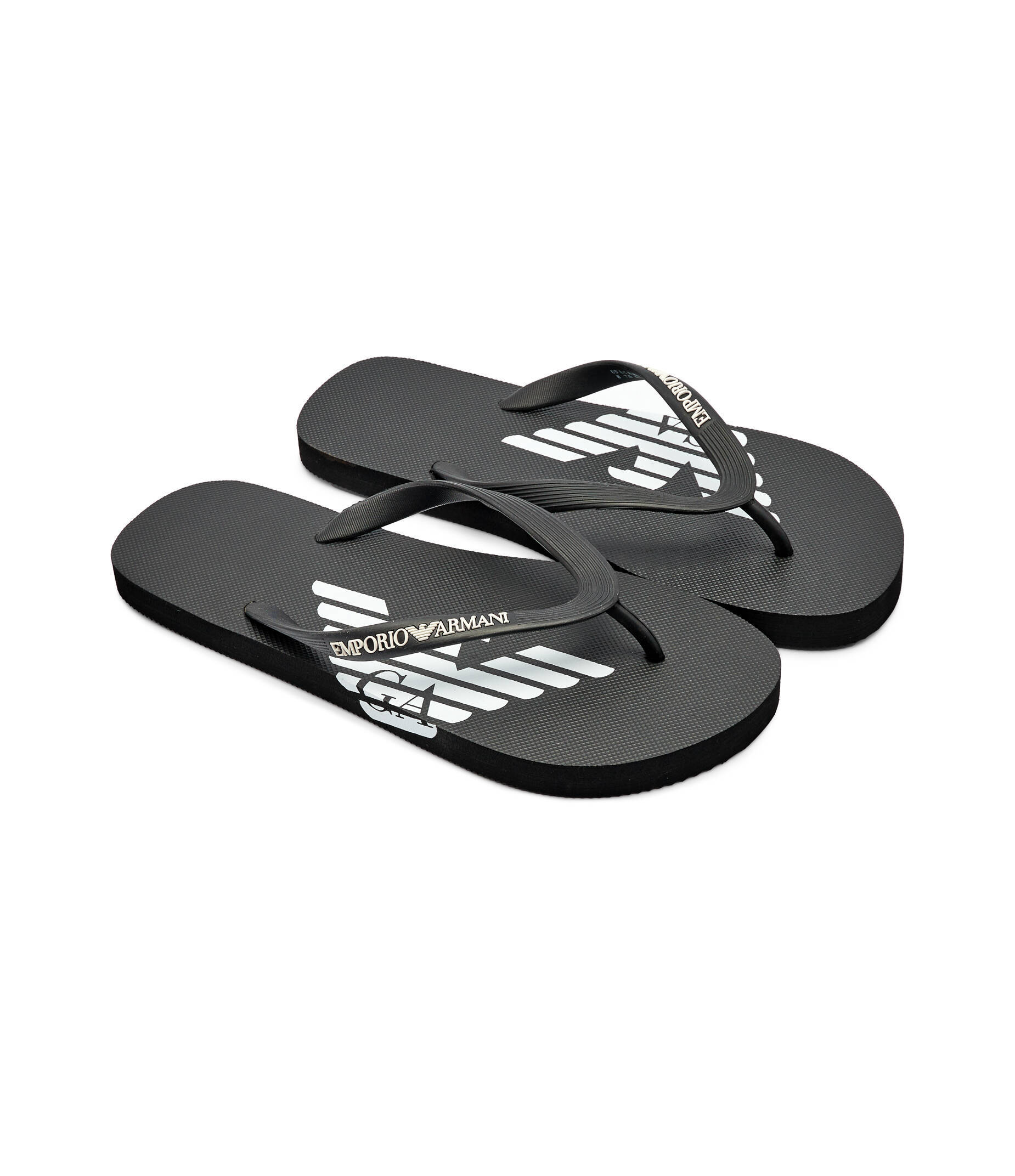 サンダル EMPORIO ARMANI SWIMWEAR Men Sandals Black XVQS08 XN746 A120 Flip Flops Emporio Armani XVQS08-XN746-A120 Black - Eros