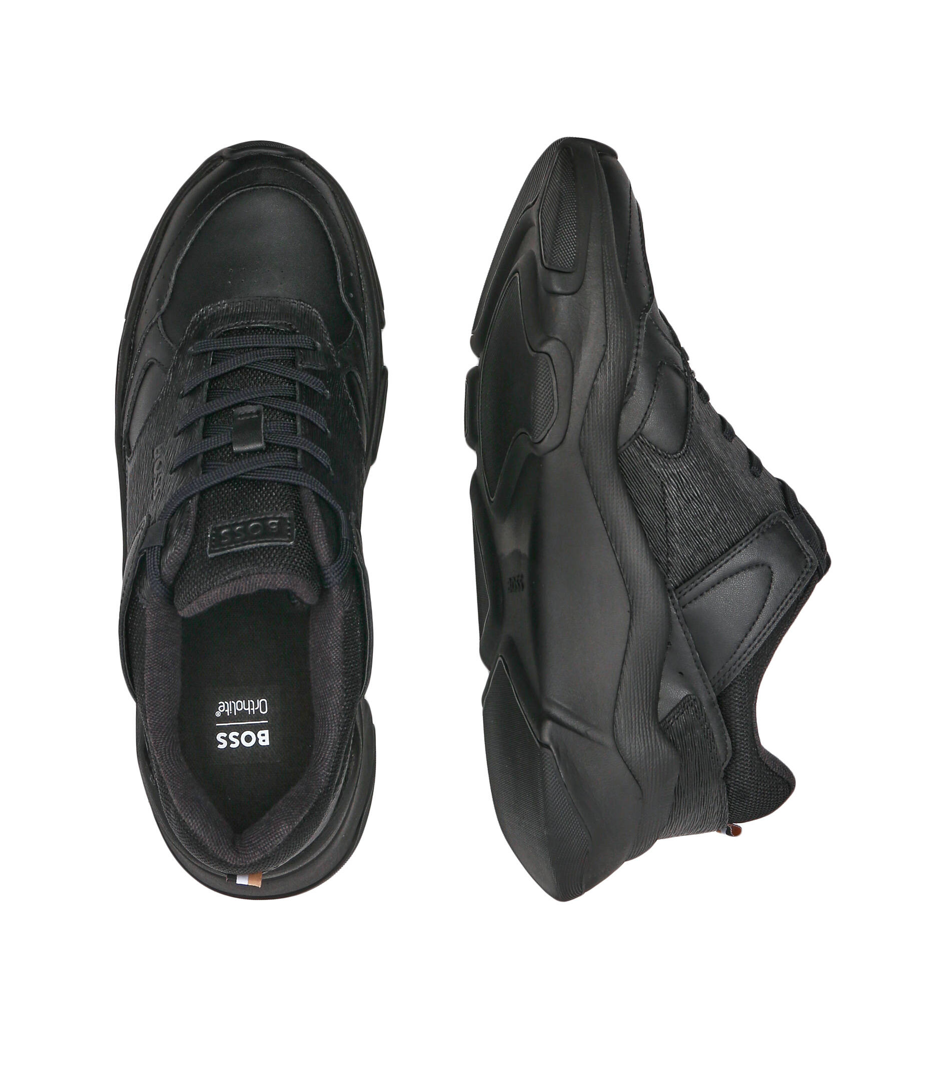 Sneakers Asher_Runn_flat | with addition of leather BOSS | Black ...
