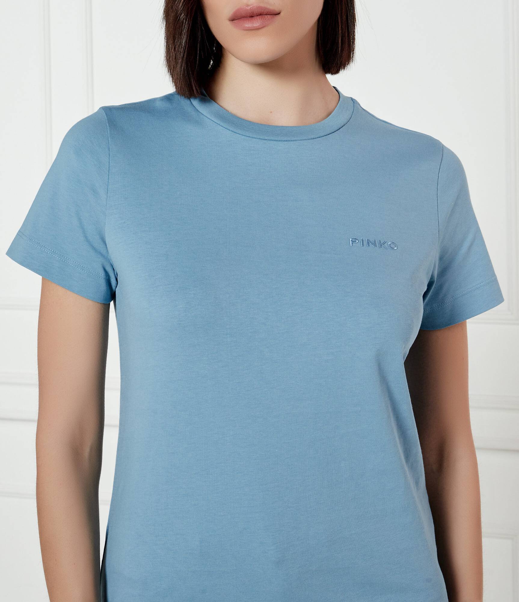 Tシャツ・カットソー PINKO Woman Polo Shirt Green 104737A2FC V42 Pinko Donna T-shirt con Logo Effetto Metal 104603 A2D1 V49